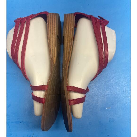 Carlos Santana  Women Shoes Flat Strappy Sandal Red Size 8 Back ZIp - Picture 6 of 11